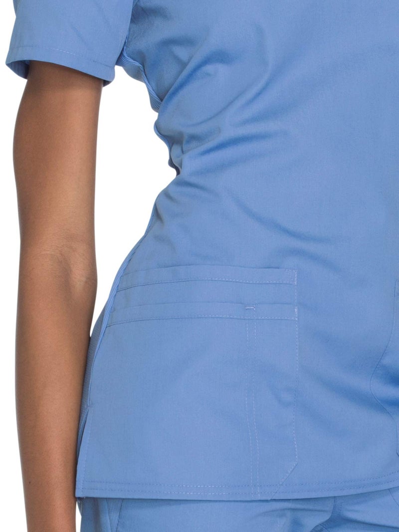 Cherokee Women's V-Neck Top, Blue, Medium - Image 3